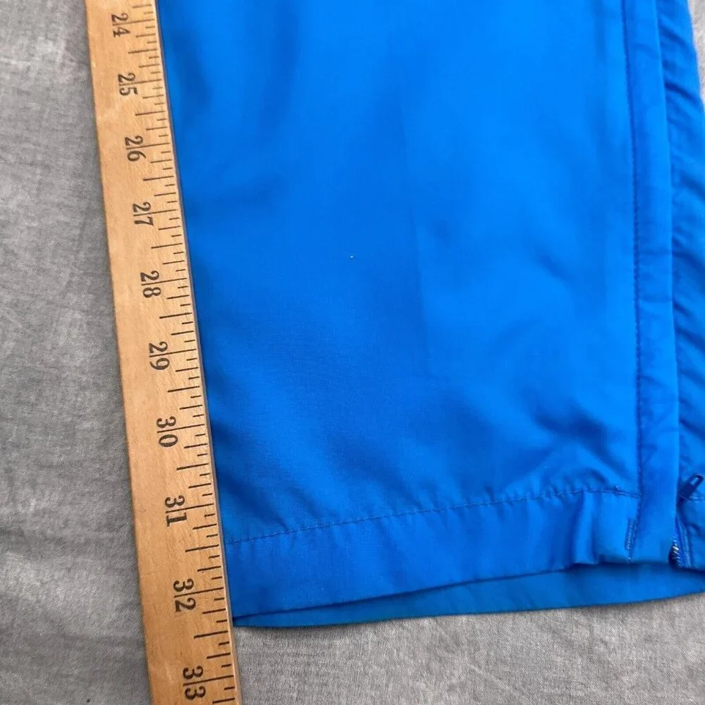 Adidas Track Pants Adult Large Blue All Nylon Lined Pull On Softshell VTG‎ Flaws